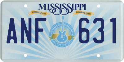 MS license plate ANF631