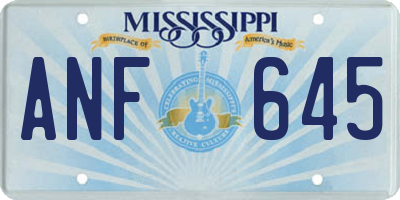 MS license plate ANF645
