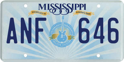 MS license plate ANF646