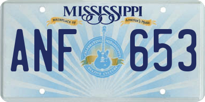 MS license plate ANF653