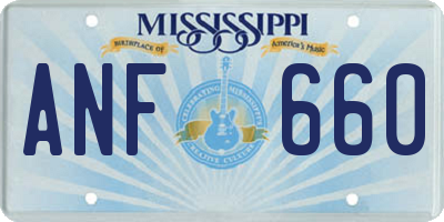 MS license plate ANF660