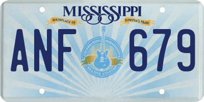 MS license plate ANF679