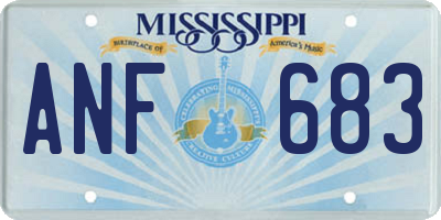 MS license plate ANF683