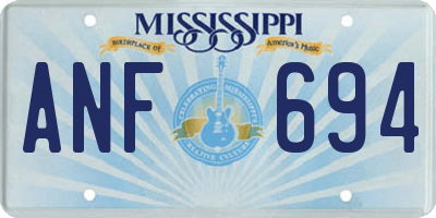 MS license plate ANF694