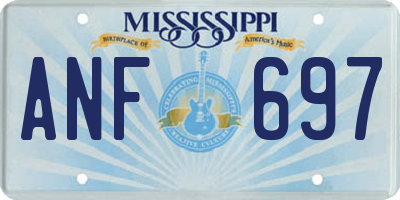 MS license plate ANF697