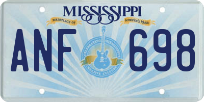 MS license plate ANF698