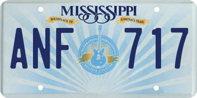 MS license plate ANF717