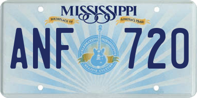 MS license plate ANF720