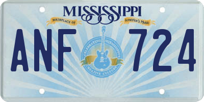 MS license plate ANF724