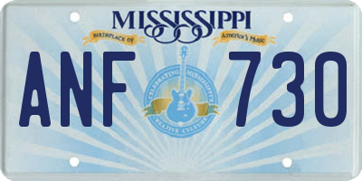 MS license plate ANF730