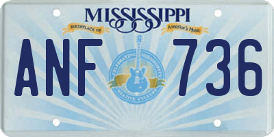 MS license plate ANF736