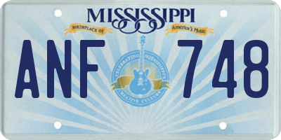 MS license plate ANF748