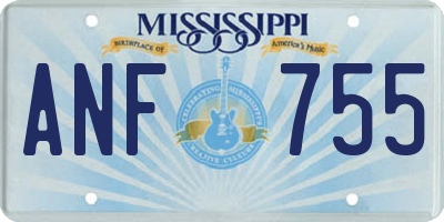 MS license plate ANF755