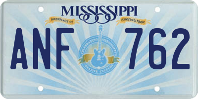 MS license plate ANF762