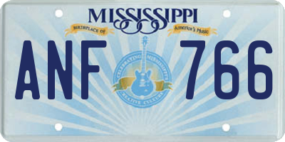 MS license plate ANF766