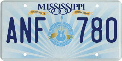 MS license plate ANF780