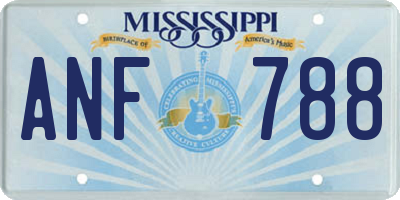 MS license plate ANF788