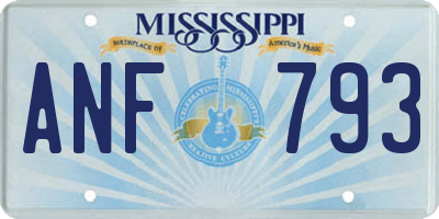 MS license plate ANF793