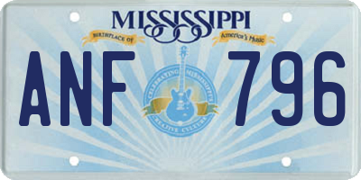 MS license plate ANF796
