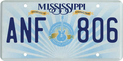 MS license plate ANF806