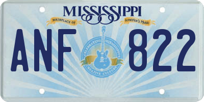MS license plate ANF822