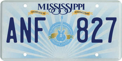 MS license plate ANF827