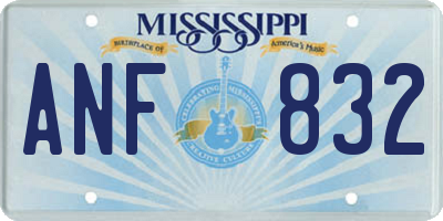 MS license plate ANF832