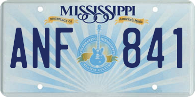 MS license plate ANF841
