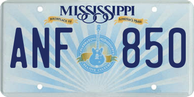MS license plate ANF850
