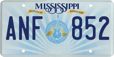 MS license plate ANF852