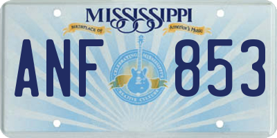 MS license plate ANF853
