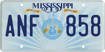 MS license plate ANF858