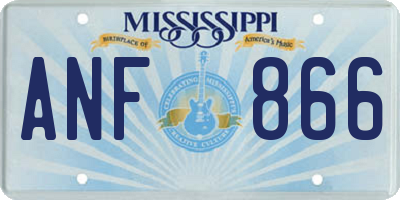 MS license plate ANF866