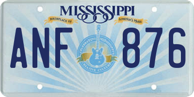 MS license plate ANF876