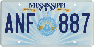 MS license plate ANF887