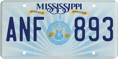 MS license plate ANF893