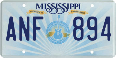 MS license plate ANF894
