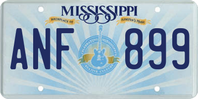 MS license plate ANF899
