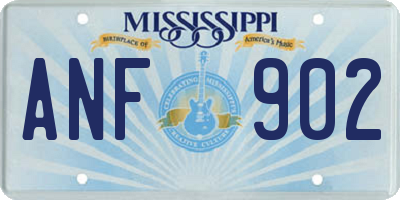 MS license plate ANF902