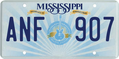 MS license plate ANF907
