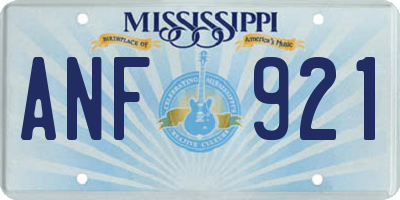 MS license plate ANF921