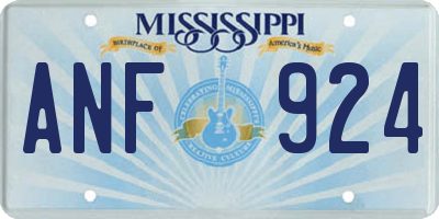 MS license plate ANF924