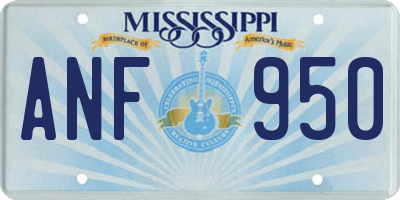MS license plate ANF950