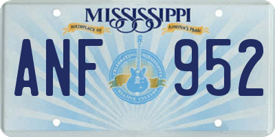 MS license plate ANF952