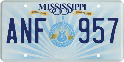 MS license plate ANF957