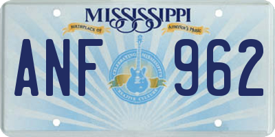 MS license plate ANF962