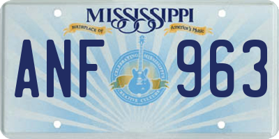 MS license plate ANF963