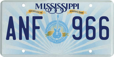 MS license plate ANF966
