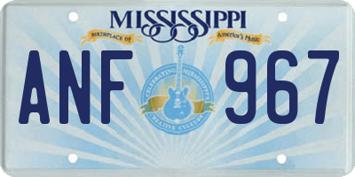 MS license plate ANF967