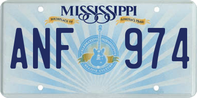 MS license plate ANF974